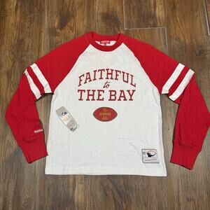 NWT San Francisco 49ers Slub Long Sleeve T-Shirt SMALL Mitchell & Ness Throwback